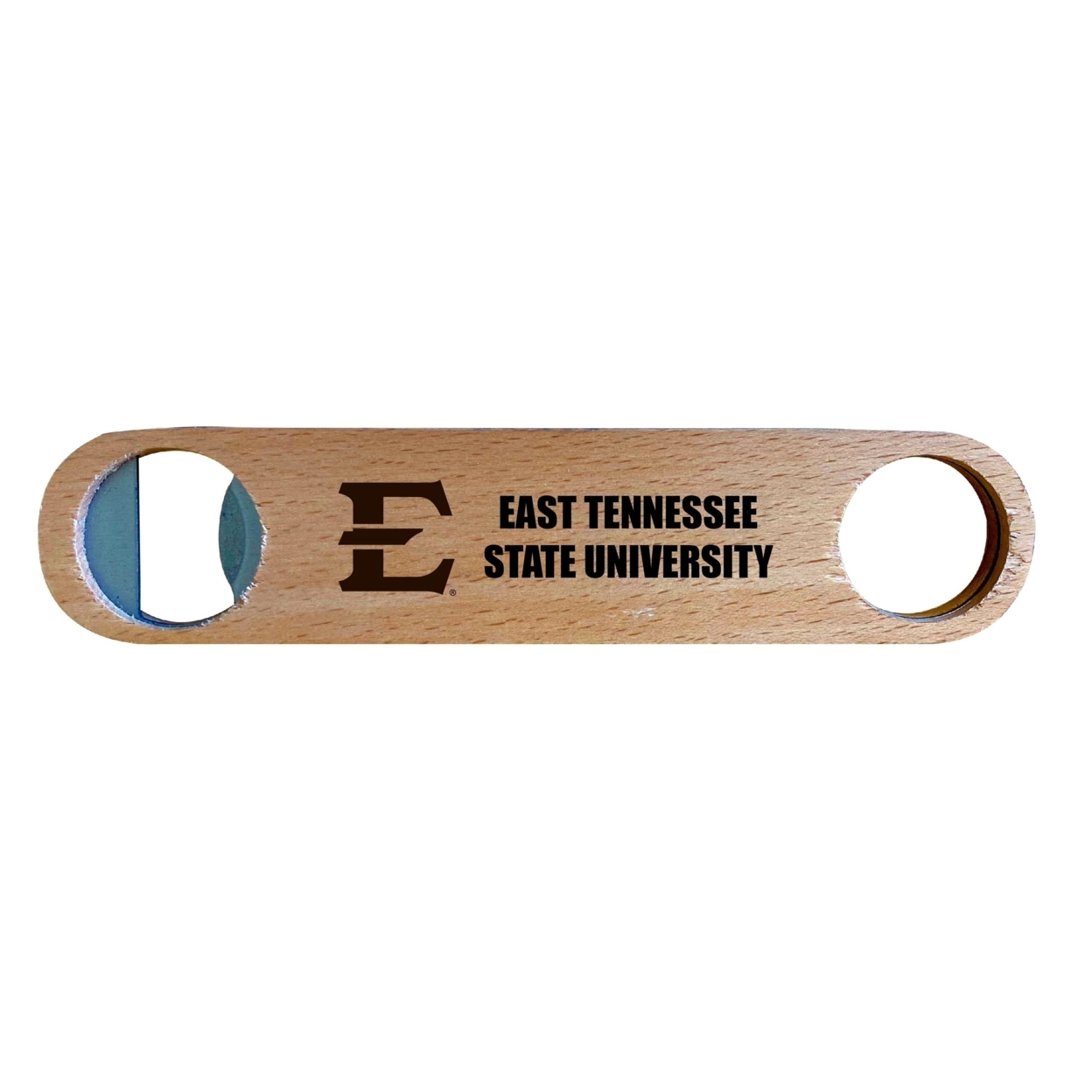 East Tennessee State University Laser Etched Wooden Bottle Opener College Logo Design
