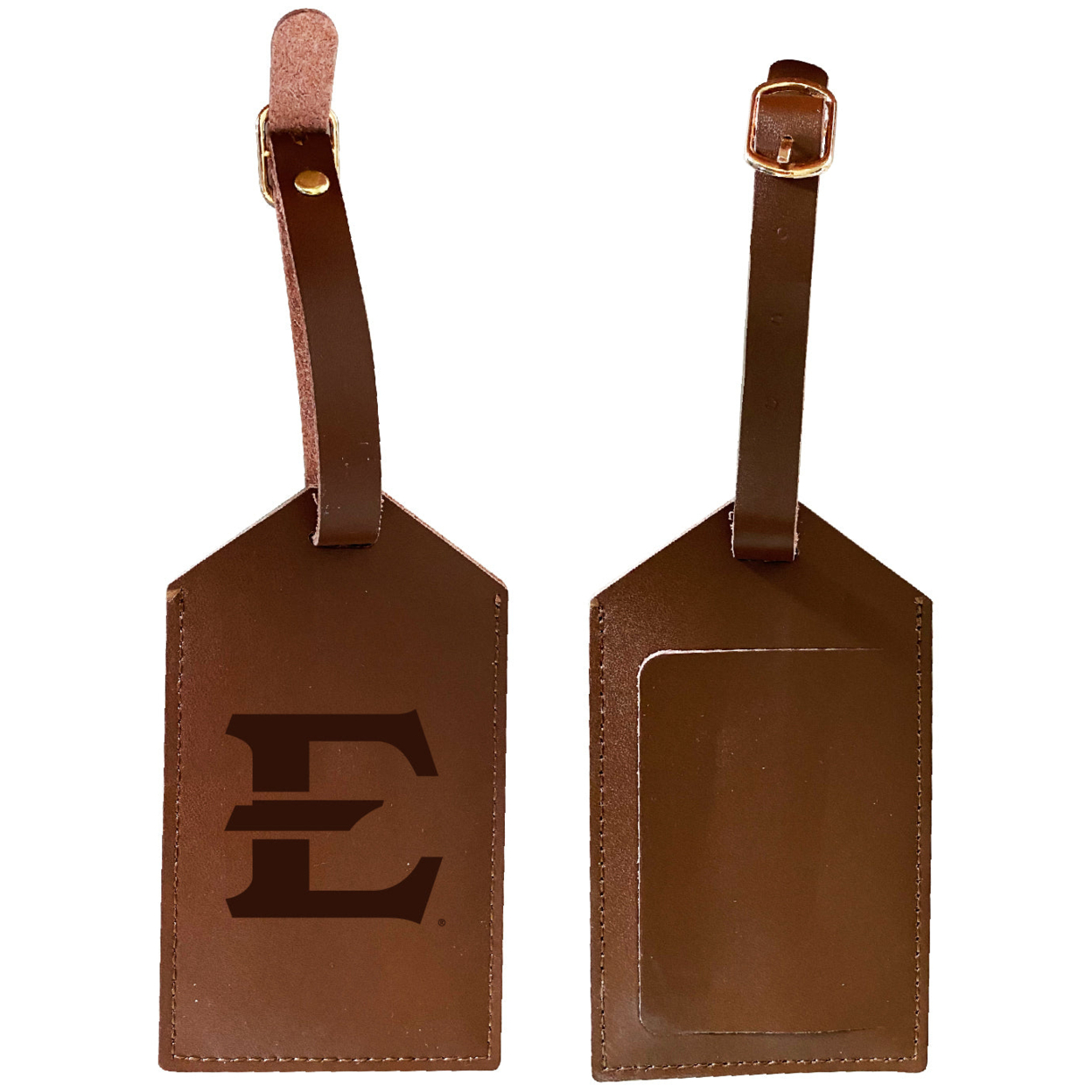 East Tennessee State University Leather Luggage Tag Engraved
