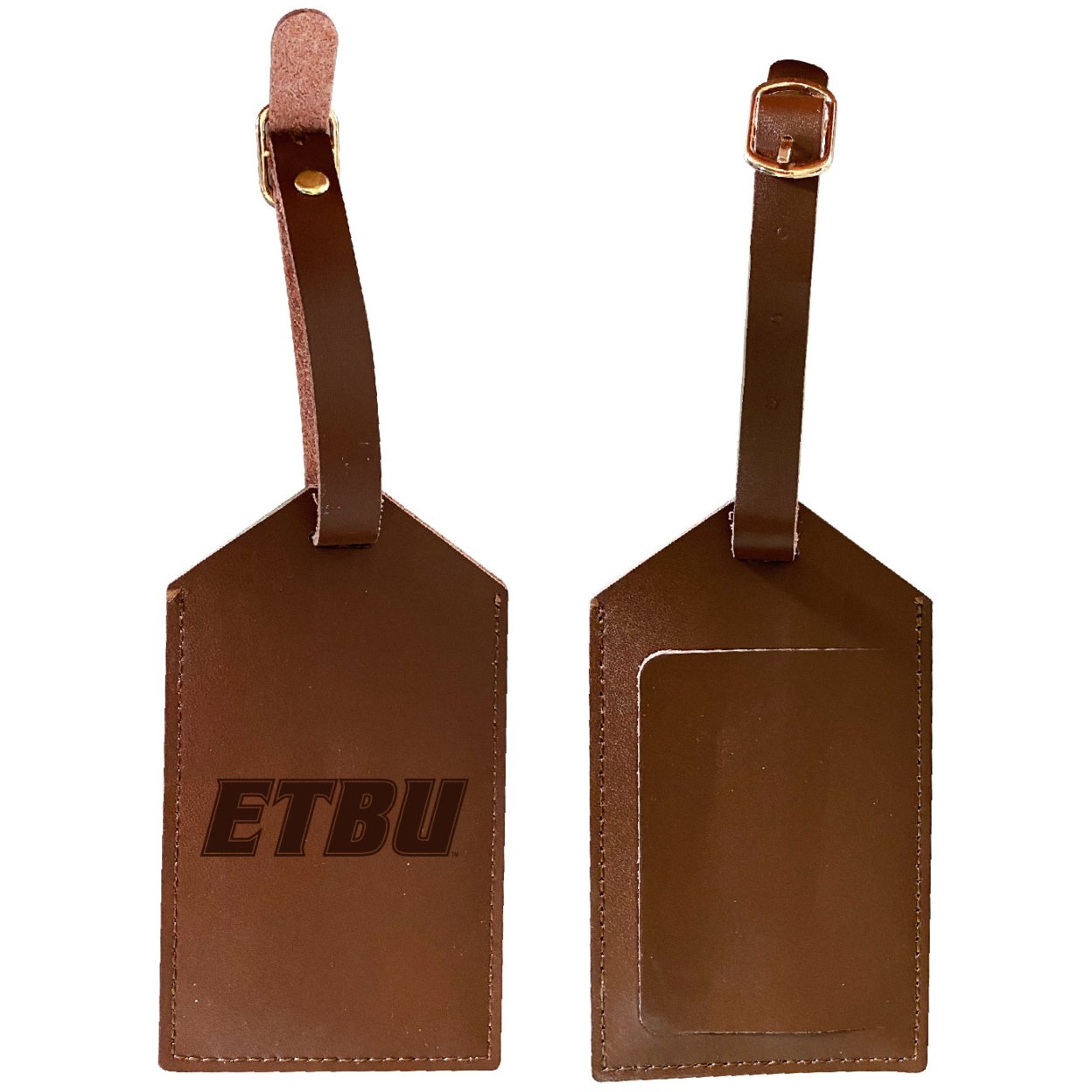 East Texas Baptist University Leather Luggage Tag Engraved