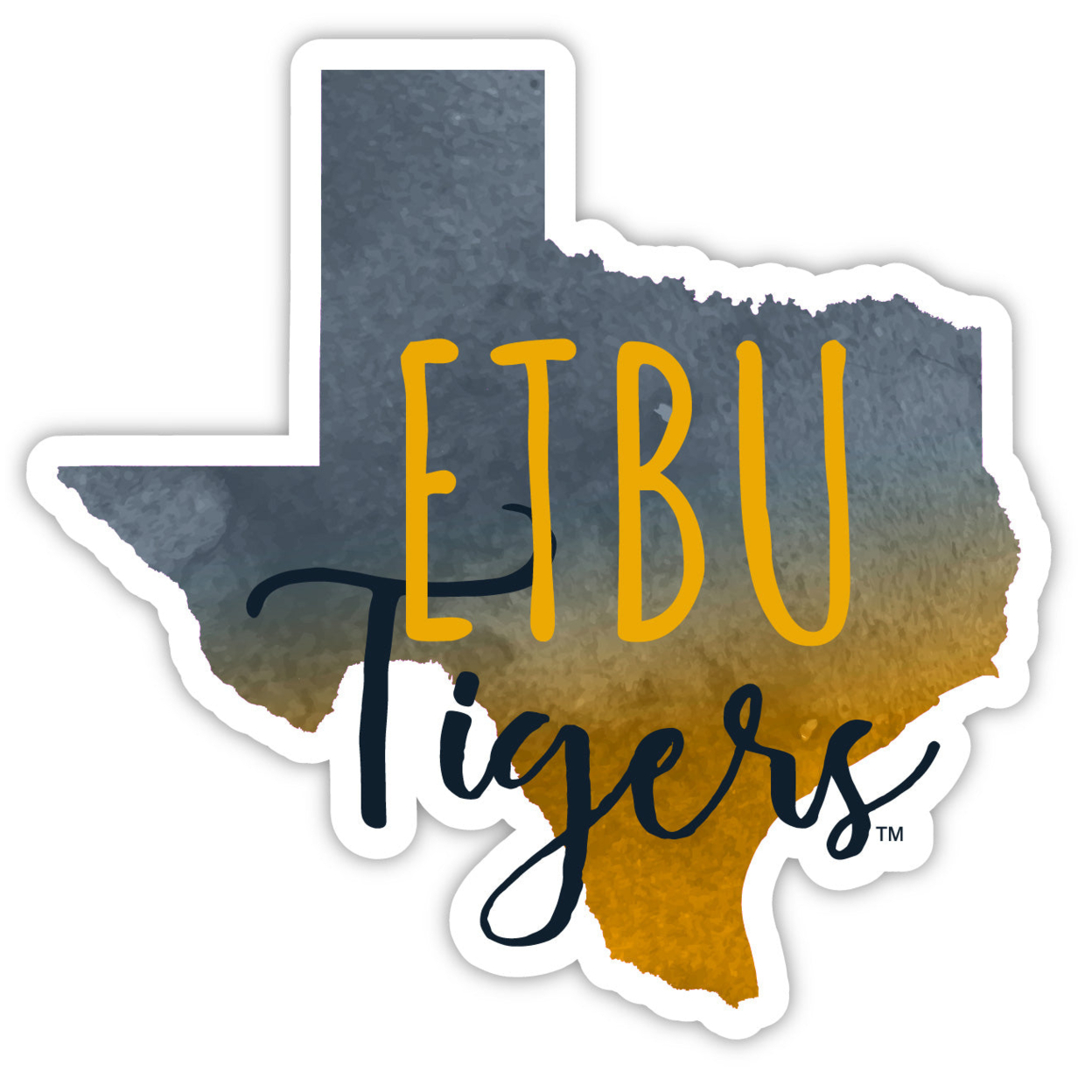 East Texas Baptist University Watercolor State Die Cut Decal 2-Inch