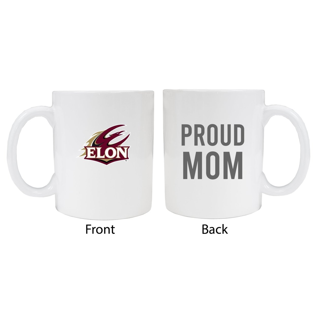 Elon University Proud Mom White Ceramic Coffee Mug - White (2 Pack)