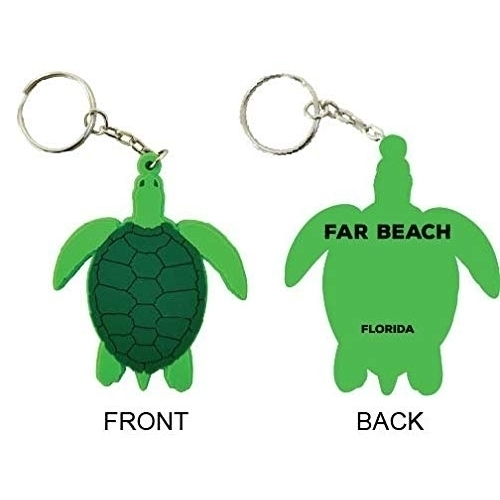 Far Beach Florida Souvenir Green Turtle Keychain
