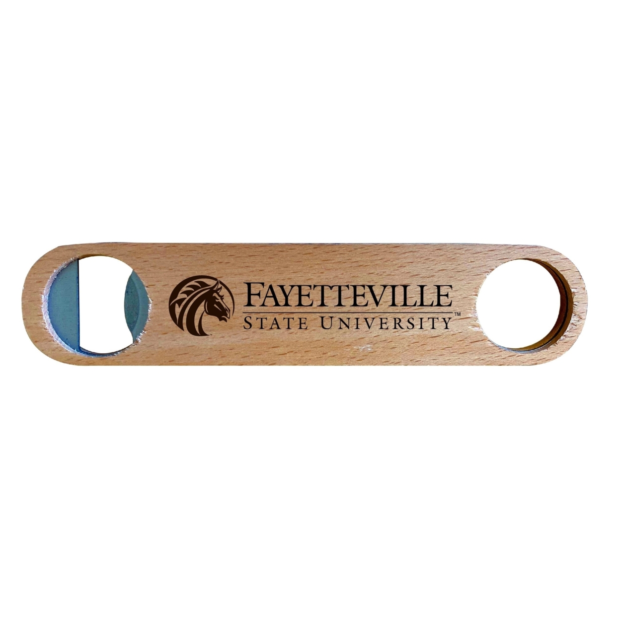 Fayetteville State University Laser Etched Wooden Bottle Opener College Logo Design