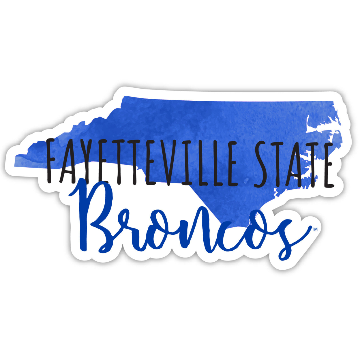 Fayetteville State University Watercolor State Die Cut Decal 2-Inch