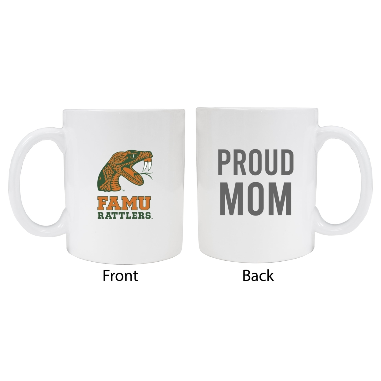 Florida A&M Rattlers Proud Mom Ceramic Coffee Mug - White (2 Pack)