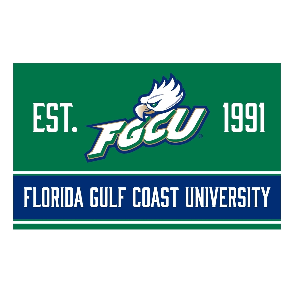 Florida Gulf Coast Eagles Wood Sign With Frame
