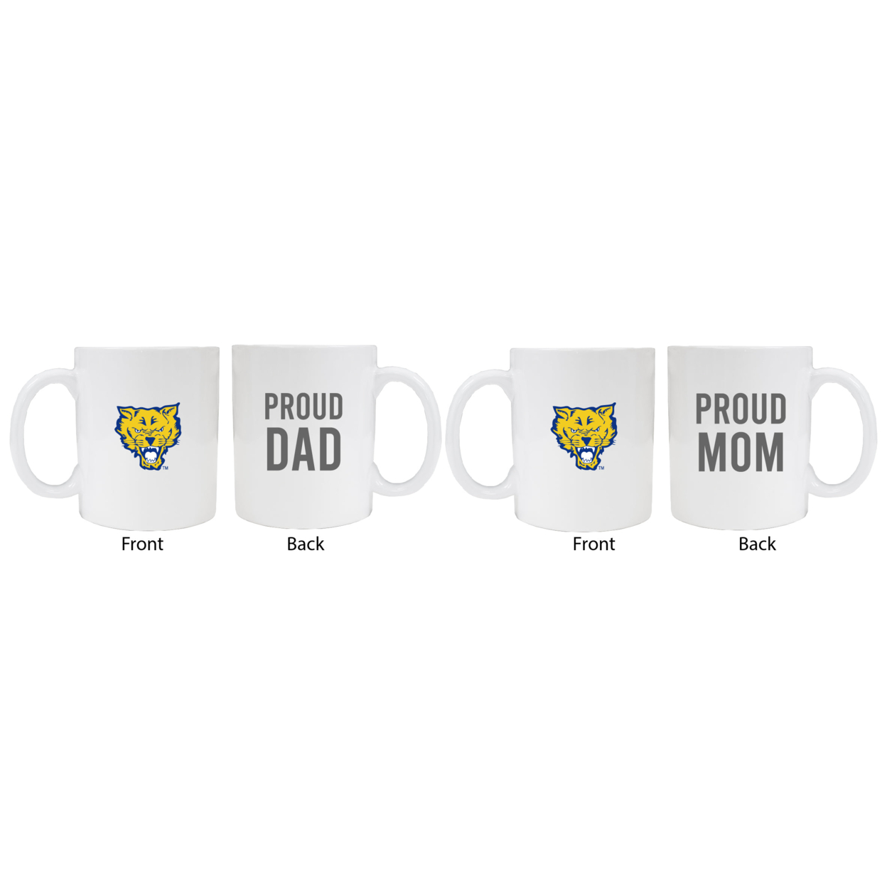 Fort Valley State University Proud Mom And Dad White Ceramic Coffee Mug 2 Pack (White).