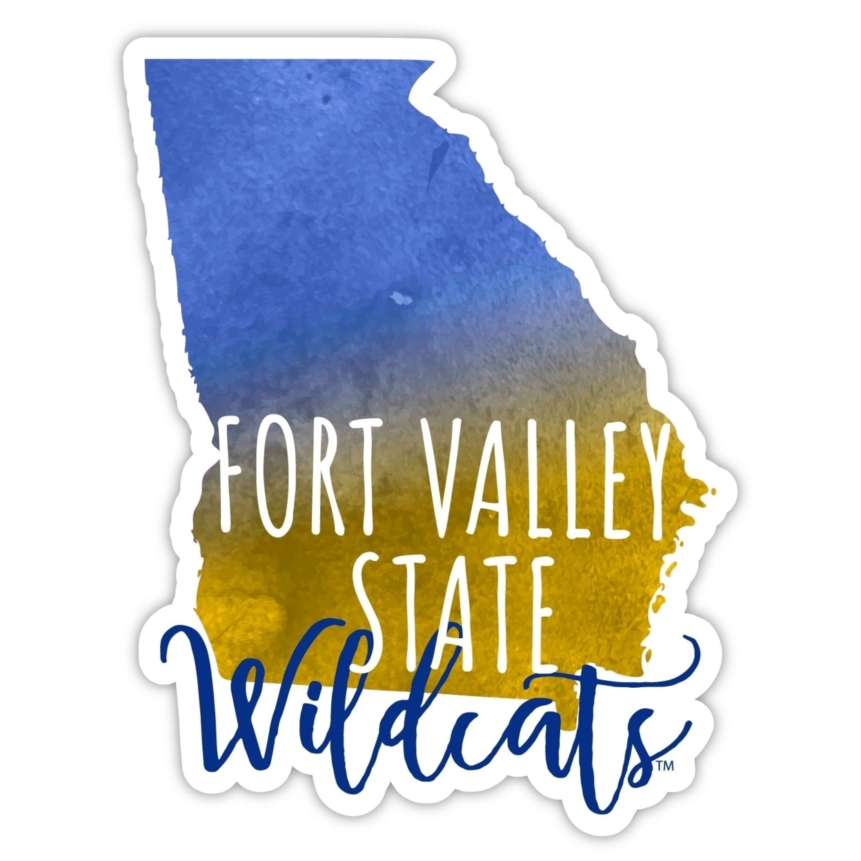 Fort Valley State University Watercolor State Die Cut Decal 2-Inch