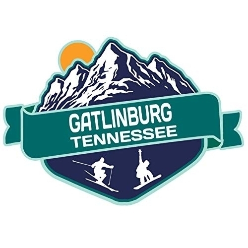 Gatlinburg Tennessee Ski Adventures Souvenir 4 Inch Vinyl Decal Sticker Mountain Design 4-Pack