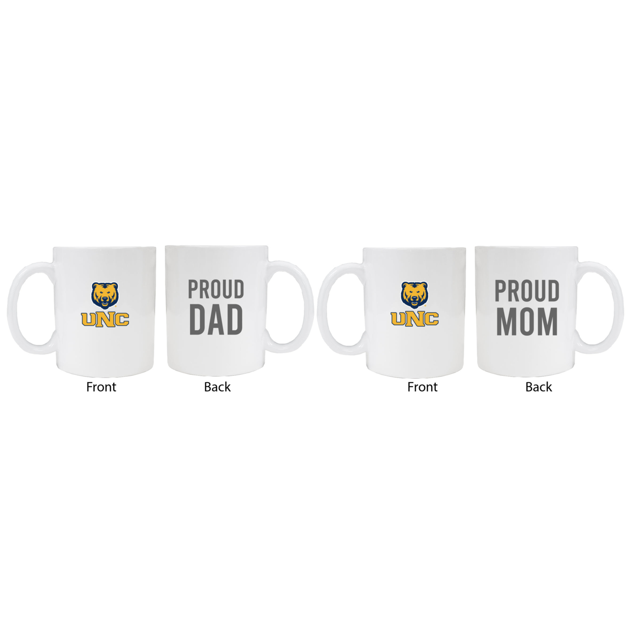 Northern Colorado Bears Proud Mom And Dad White Ceramic Coffee Mug 2 Pack (White).