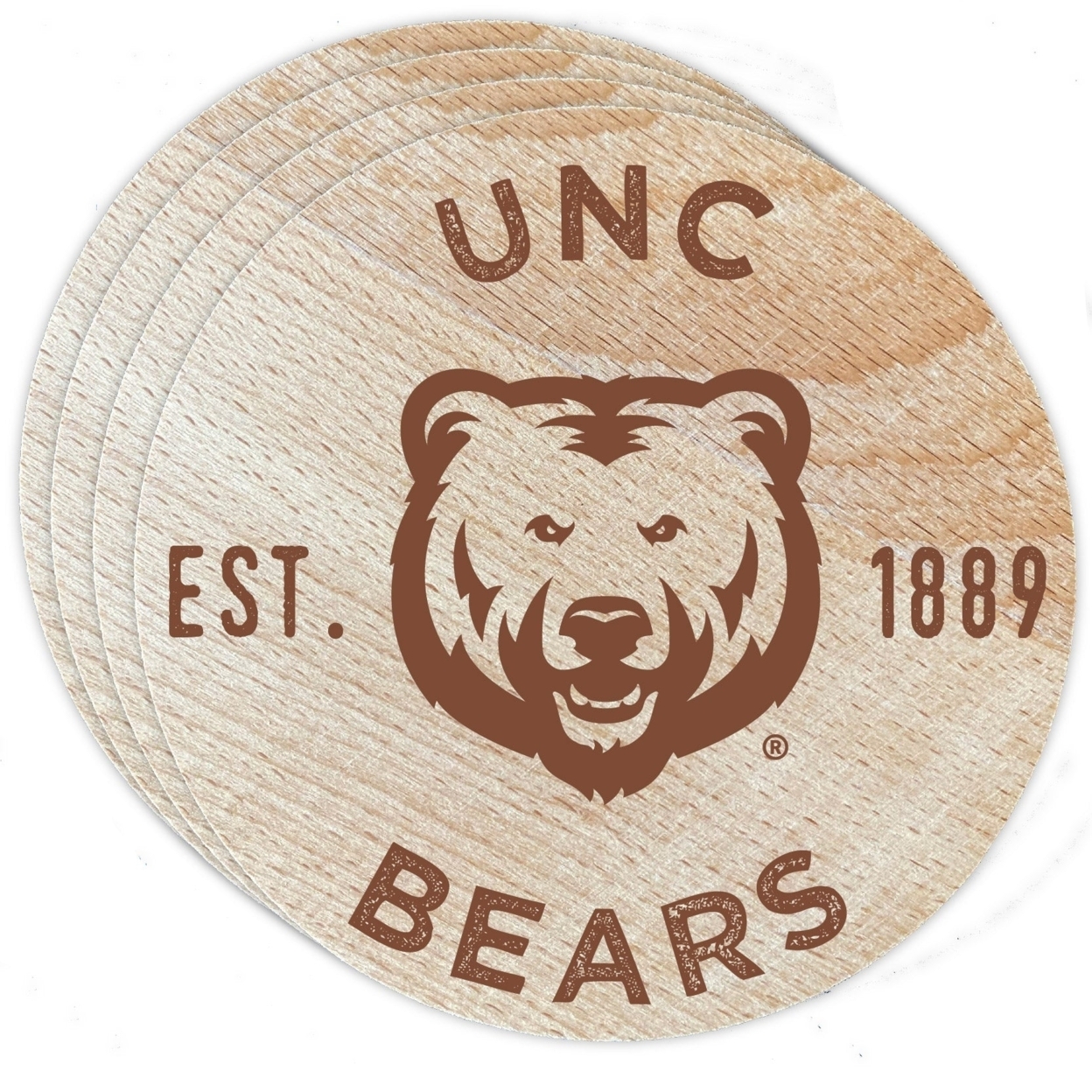 Northern Colorado Bears Wood Coaster Engraved 4 Pack