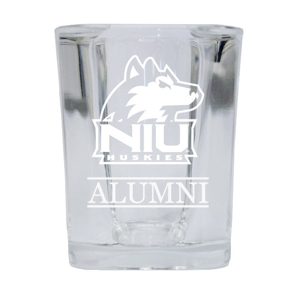 Northern Illinois Huskies Alumni Etched Square Shot Glass