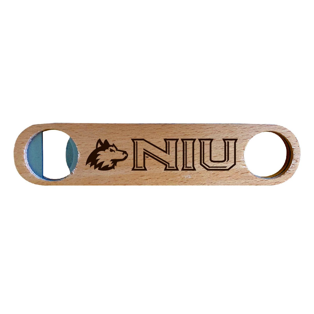 Northern Illinois Huskies Laser Etched Wooden Bottle Opener College Logo Design