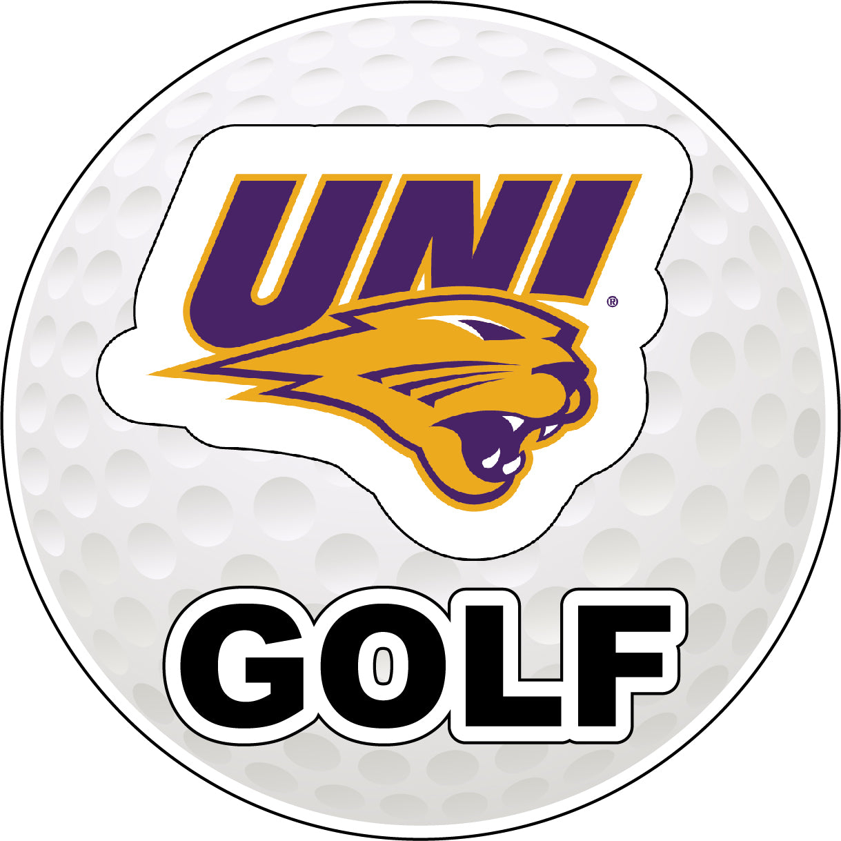 Northern Iowa Panthers 4-Inch Round Golf Ball Vinyl Decal Sticker