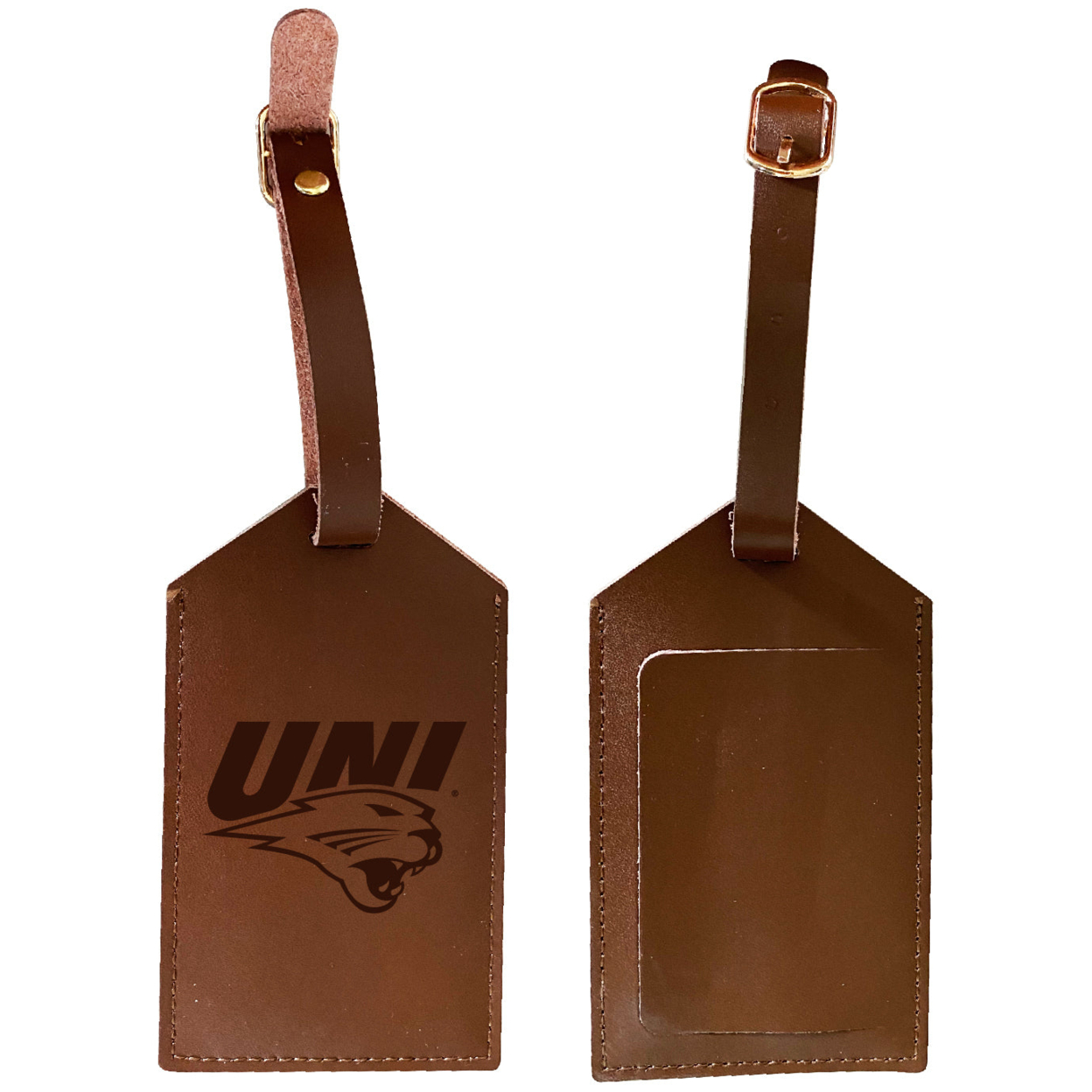 Northern Iowa Panthers Leather Luggage Tag Engraved