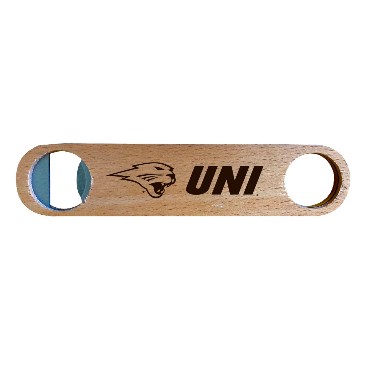 Northern Iowa Panthers Laser Etched Wooden Bottle Opener College Logo Design