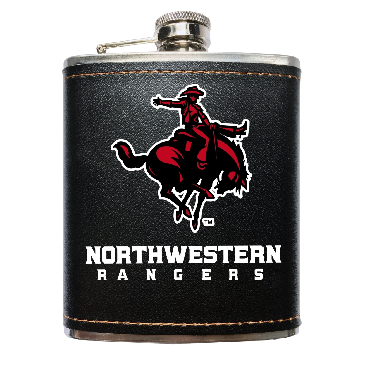 Northwestern Oklahoma State University Black Stainless Steel 7 Oz Flask