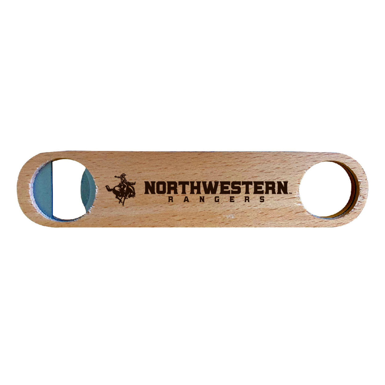 Northwestern Oklahoma State University Laser Etched Wooden Bottle Opener College Logo Design