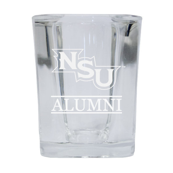 Northwestern State Demons Alumni Etched Square Shot Glass