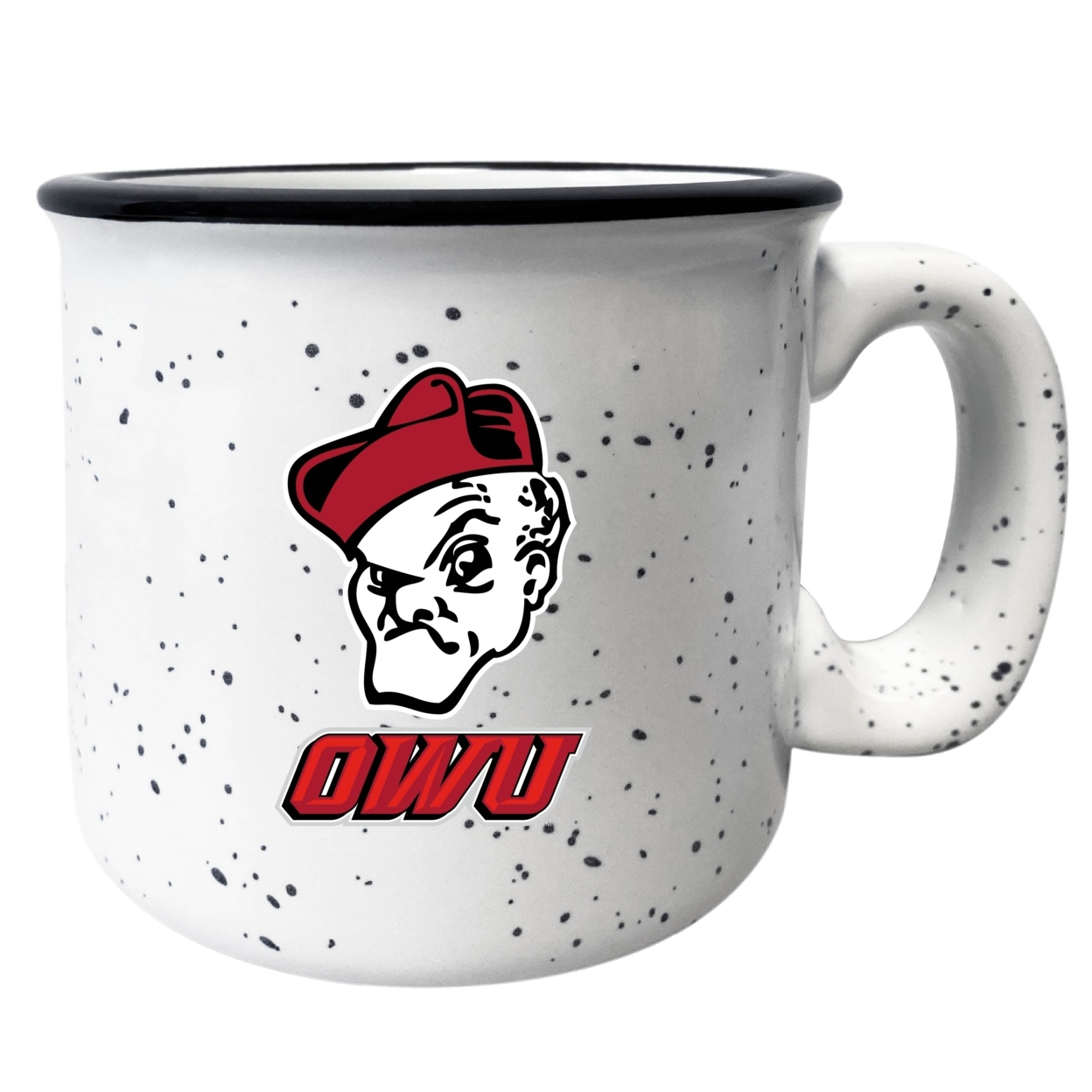 Ohio Wesleyan University 8 Oz Speckled Ceramic Camper Coffee Mug White (White).