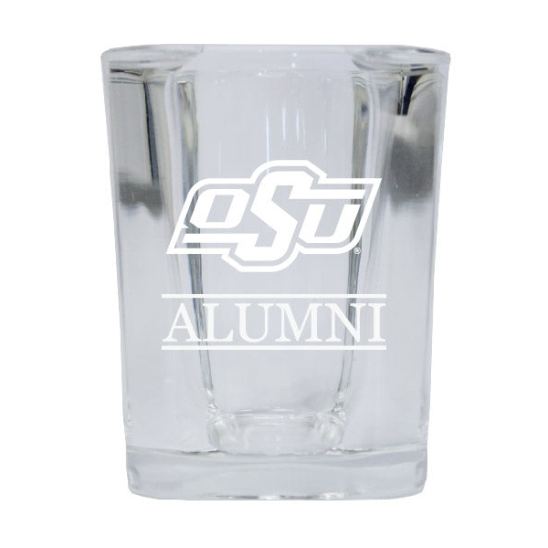 Oklahoma State Cowboys Alumni Etched Square Shot Glass