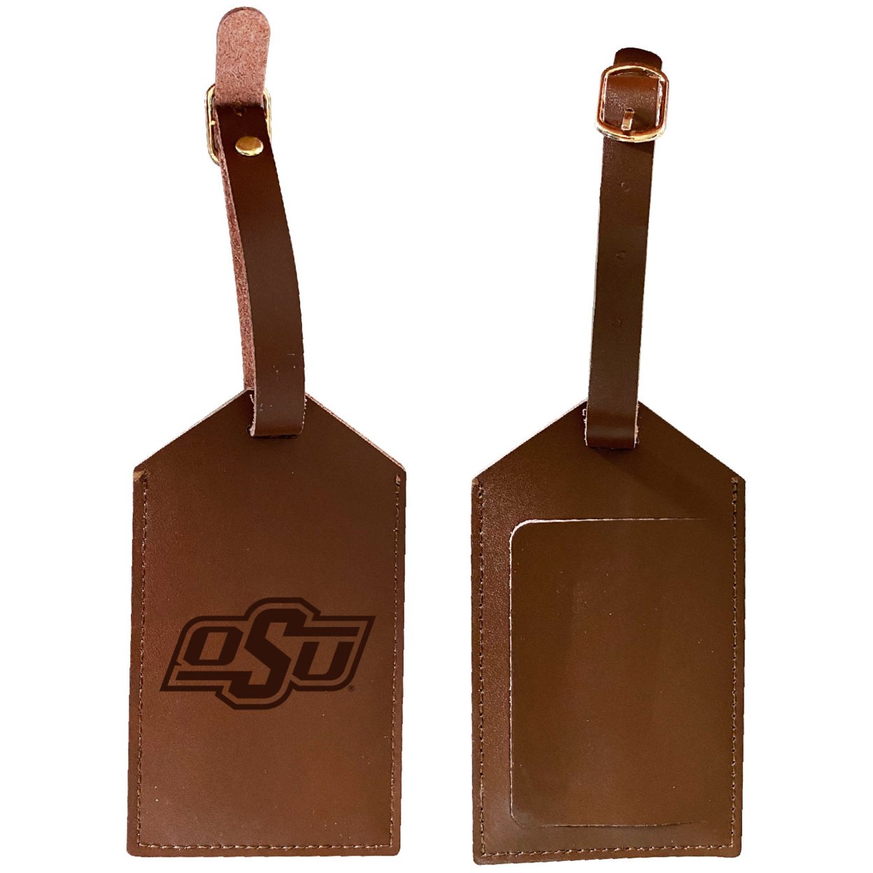 Oklahoma State Cowboys Leather Luggage Tag Engraved