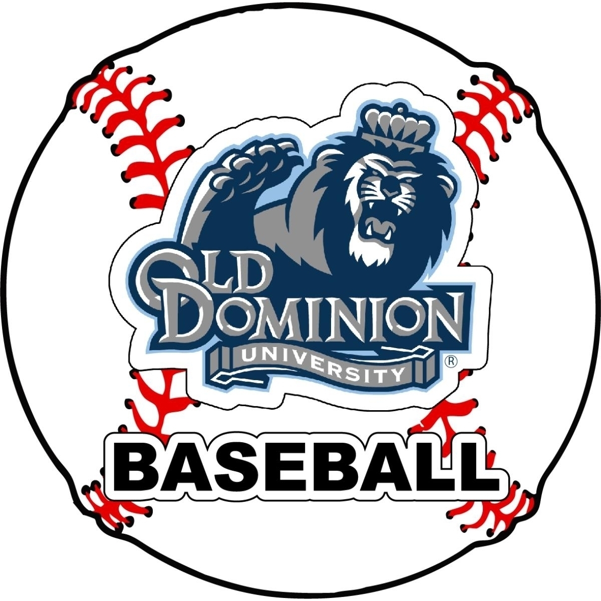 Old Dominion Monarchs 4-Inch Round Baseball Vinyl Decal Sticker