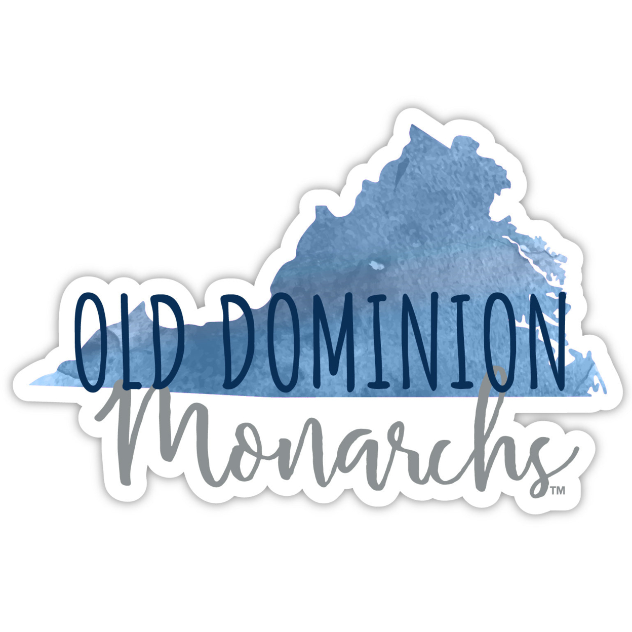 Old Dominion Monarchs Watercolor State Die Cut Decal 2-Inch
