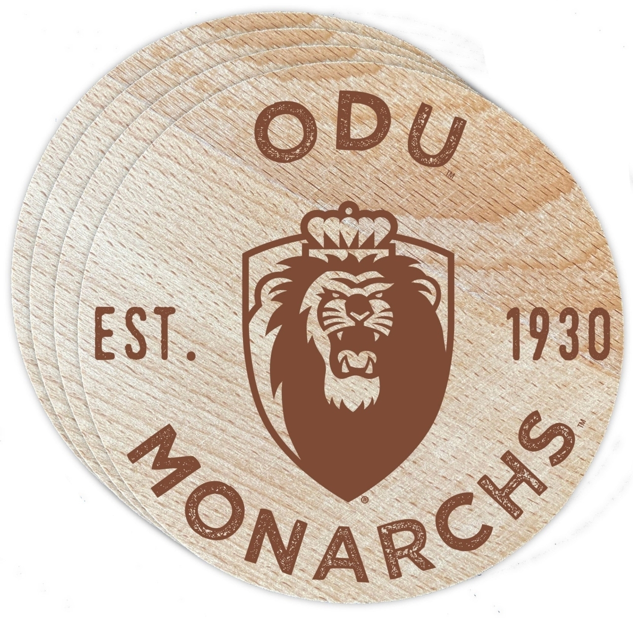 Old Dominion Monarchs Wood Coaster Engraved 4 Pack