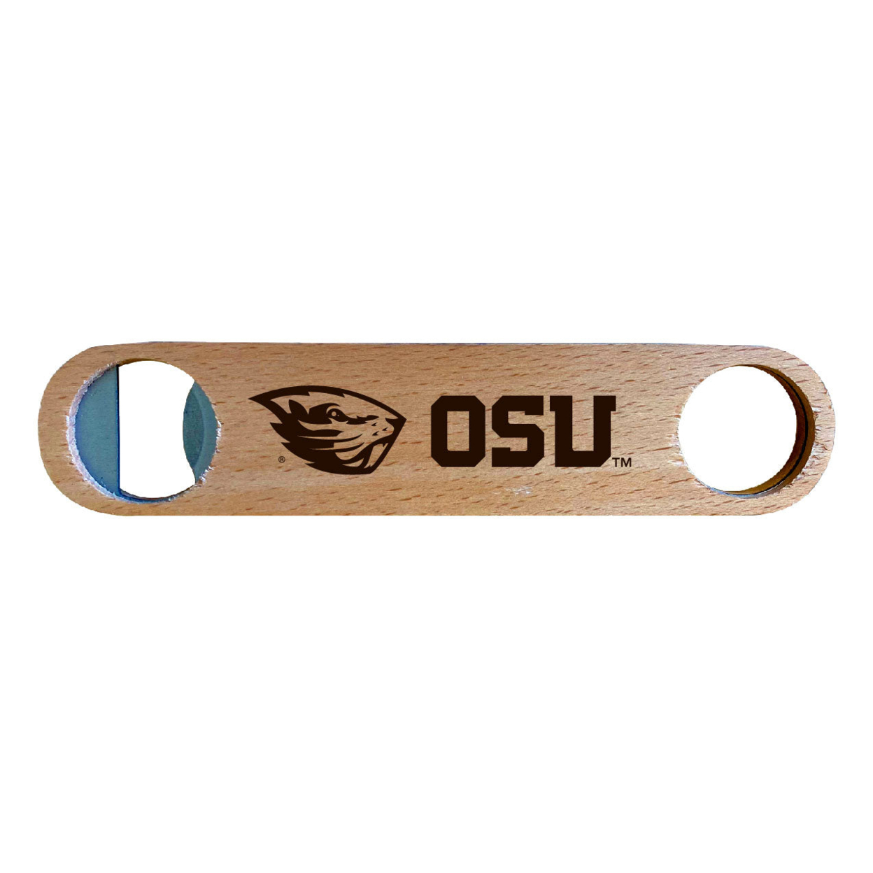 Oregon State Beavers Laser Etched Wooden Bottle Opener College Logo Design