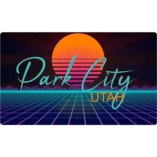 Park City Utah 4 X 2.25-Inch Fridge Magnet Retro Neon Design