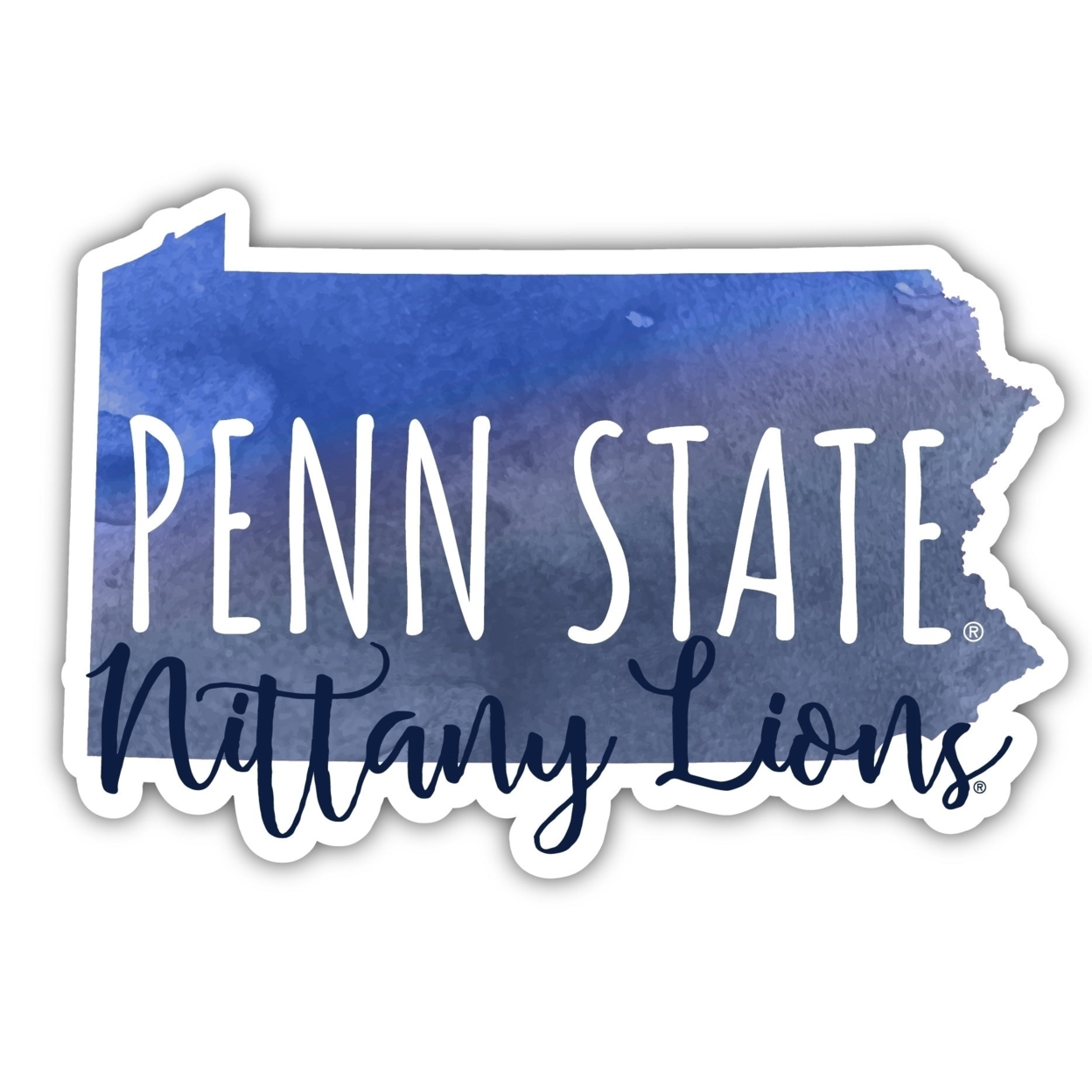 Penn State Nittany Lions Watercolor State Die Cut Decal 4-Inch