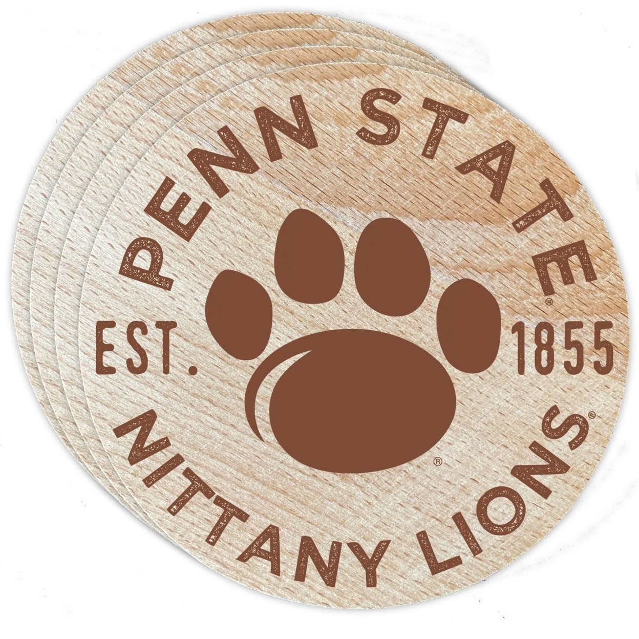 Penn State Nittany Lions Wood Coaster Engraved 4 Pack