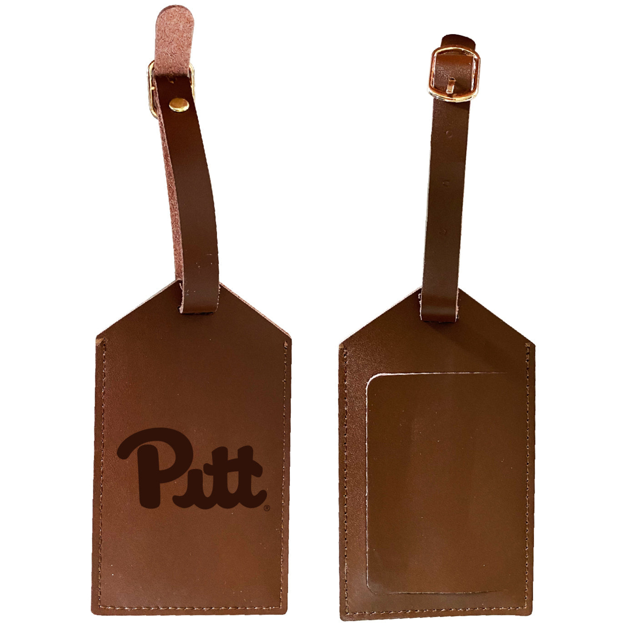 Pittsburgh Panthers Leather Luggage Tag Engraved