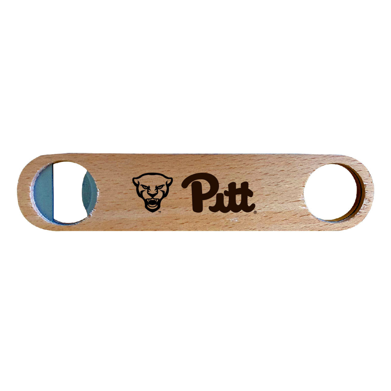 Pittsburgh Panthers Laser Etched Wooden Bottle Opener College Logo Design