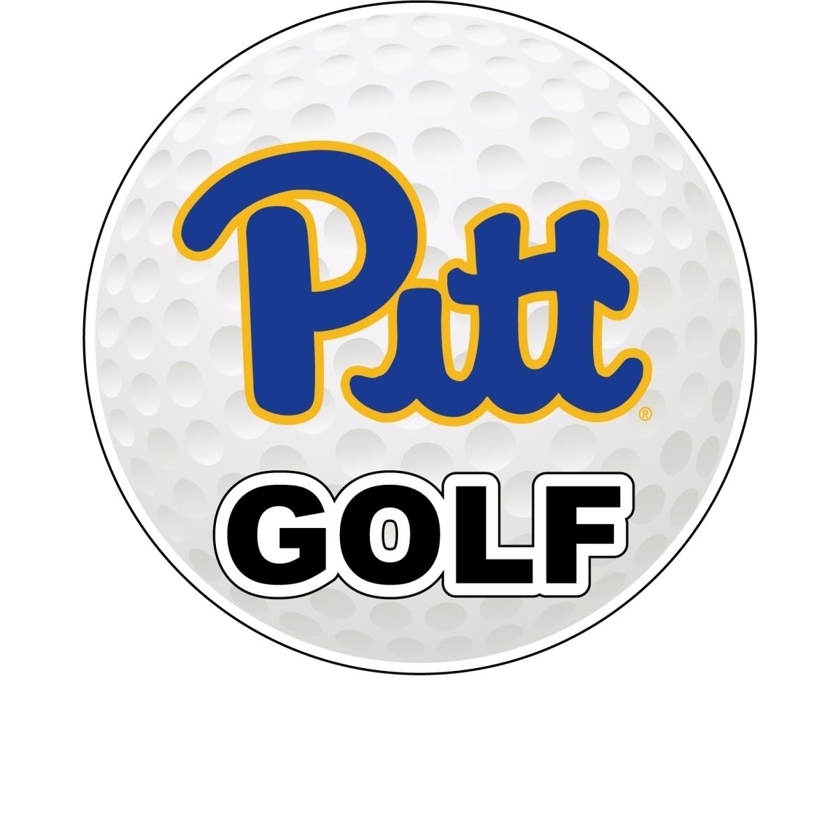 Pittsburgh Panthers 4-Inch Round Golf Ball Vinyl Decal Sticker