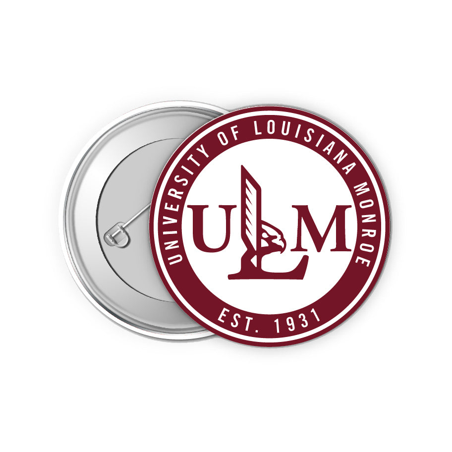 University Of Louisiana Monroe 2 Inch Button Pin 4 Pack