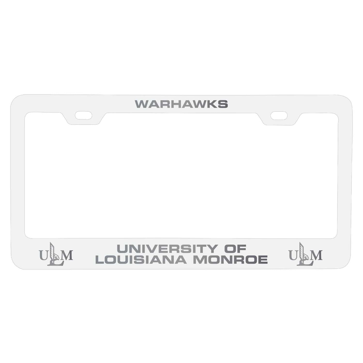 University Of Louisiana Monroe Etched Metal License Plate Frame Choose Your Color