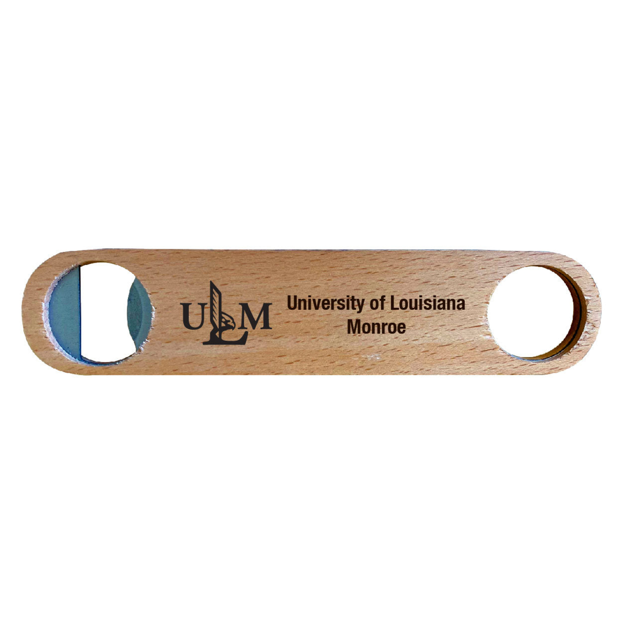 University Of Louisiana Monroe Laser Etched Wooden Bottle Opener College Logo Design