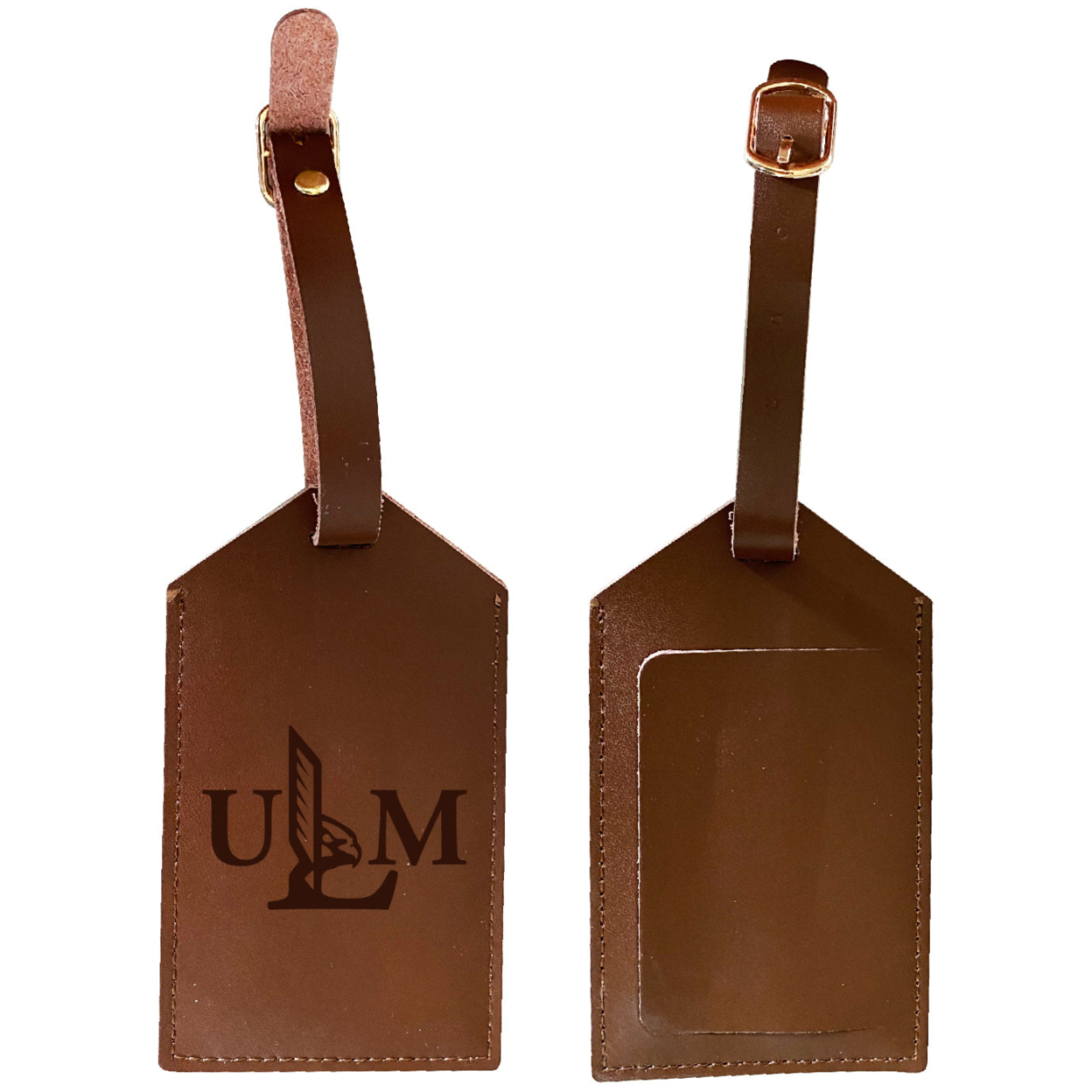 University Of Louisiana Monroe Leather Luggage Tag Engraved
