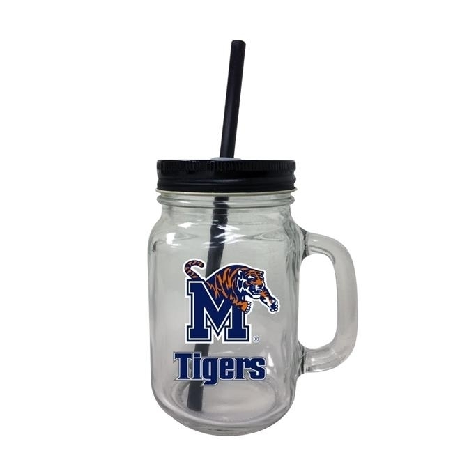 University Of Memphis Tigers Mason Jar Glass