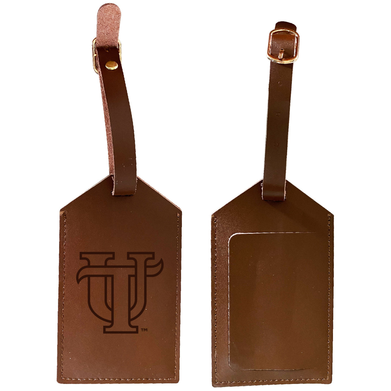 University Of Tampa Spartans Leather Luggage Tag Engraved
