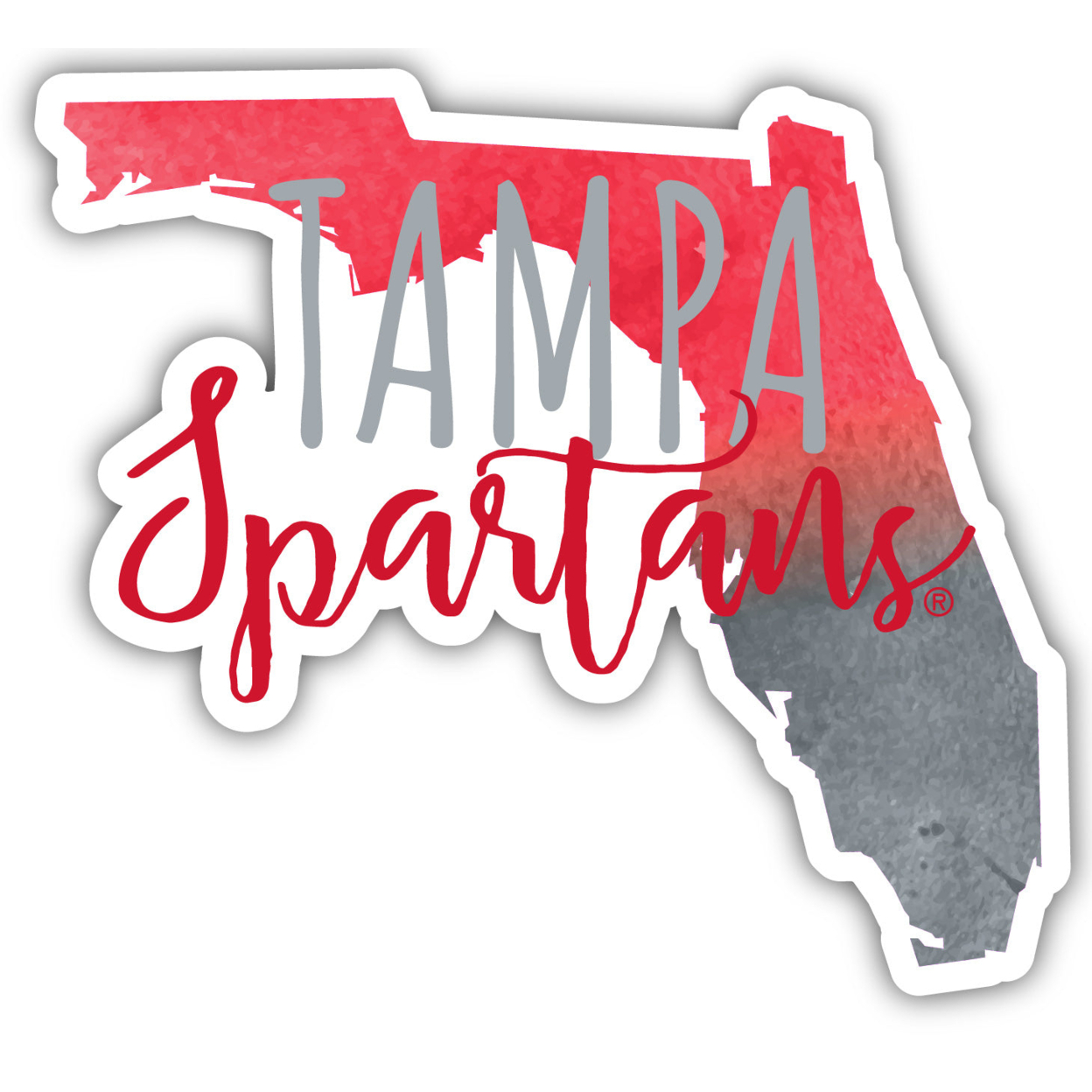 University Of Tampa Spartans Watercolor State Die Cut Decal 2-Inch