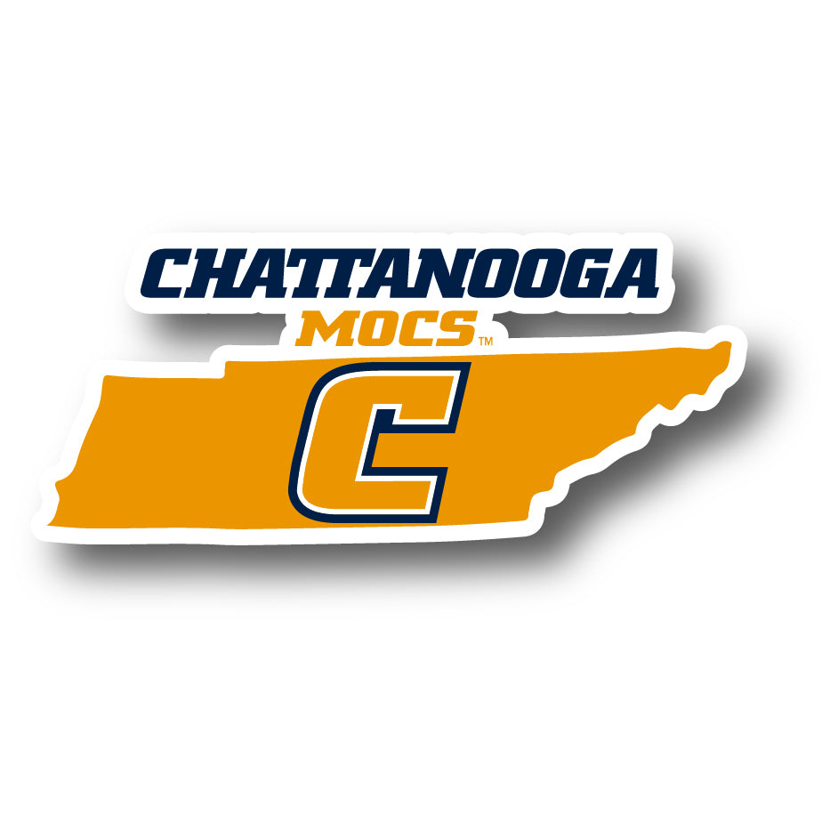 University Of Tennessee At Chattanooga 4 Inch State Shape Vinyl Decal Sticker