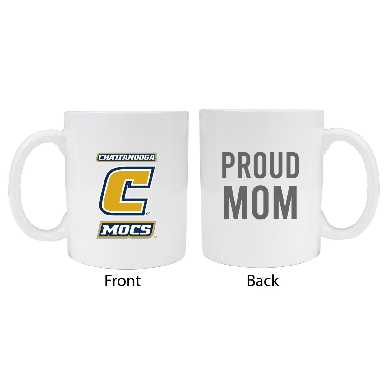 University Of Tennessee At Chattanooga Proud Mom Ceramic Coffee Mug - White (2 Pack)
