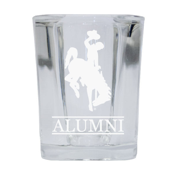 University Of Wyoming Alumni Etched Square Shot Glass
