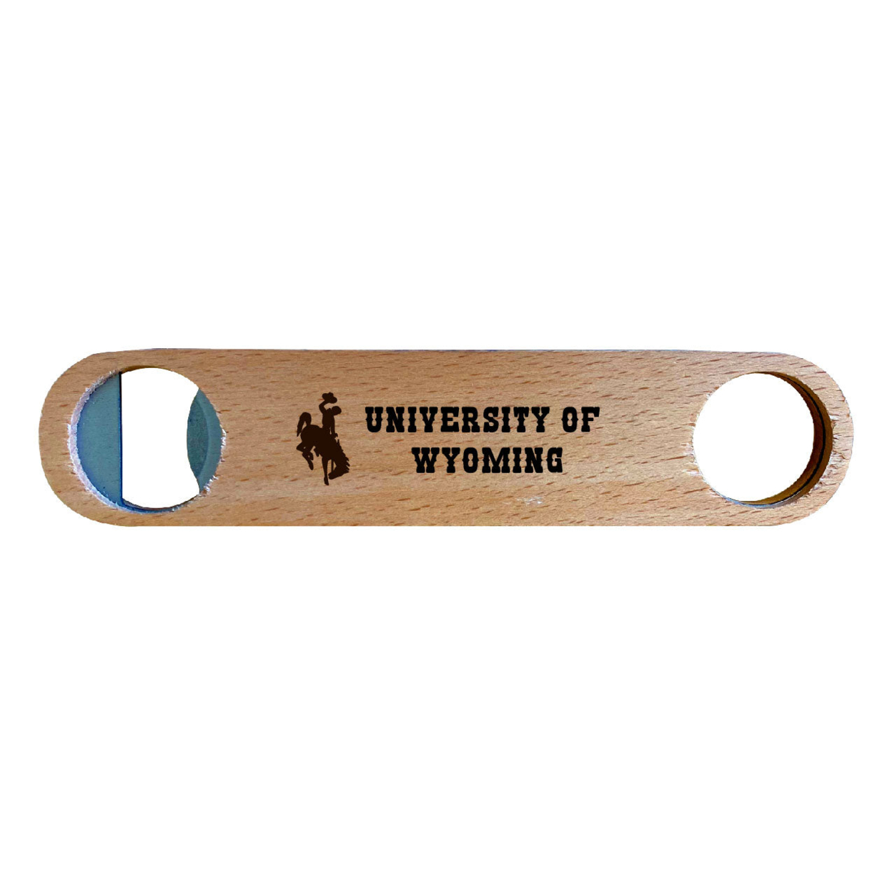 University Of Wyoming Laser Etched Wooden Bottle Opener College Logo Design