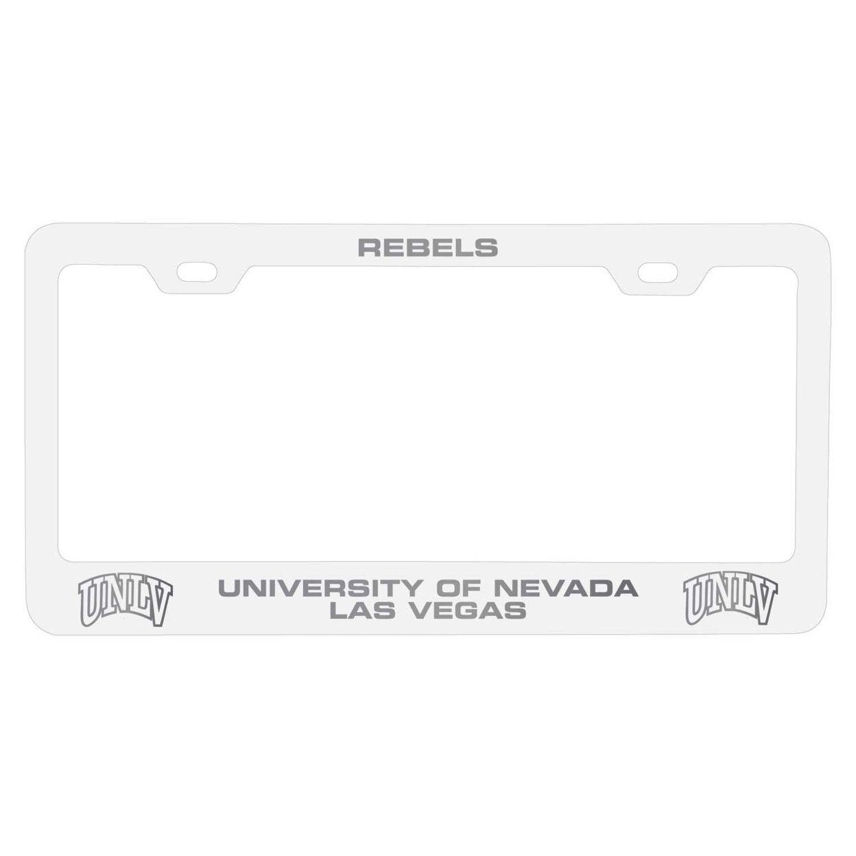 UNLV Rebels Laser Engraved Metal License Plate Frame - Choose Your Color - White