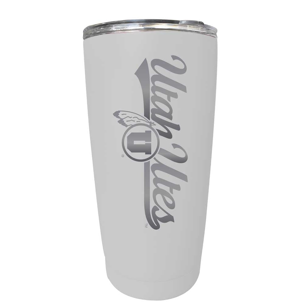 Utah Utes Etched 16 Oz Stainless Steel Tumbler (Choose Your Color) - Red