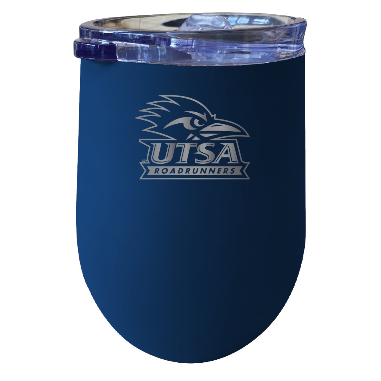 UTSA Road Runners 12 Oz Etched Insulated Wine Stainless Steel Tumbler - Choose Your Color - Navy